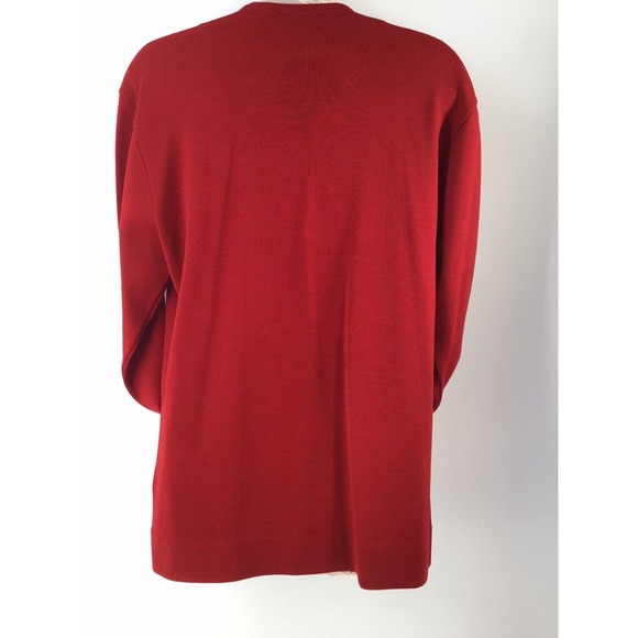 St. Croix Wool Cardigan Jacket Red Gold Buttons - Picture 3 of 12